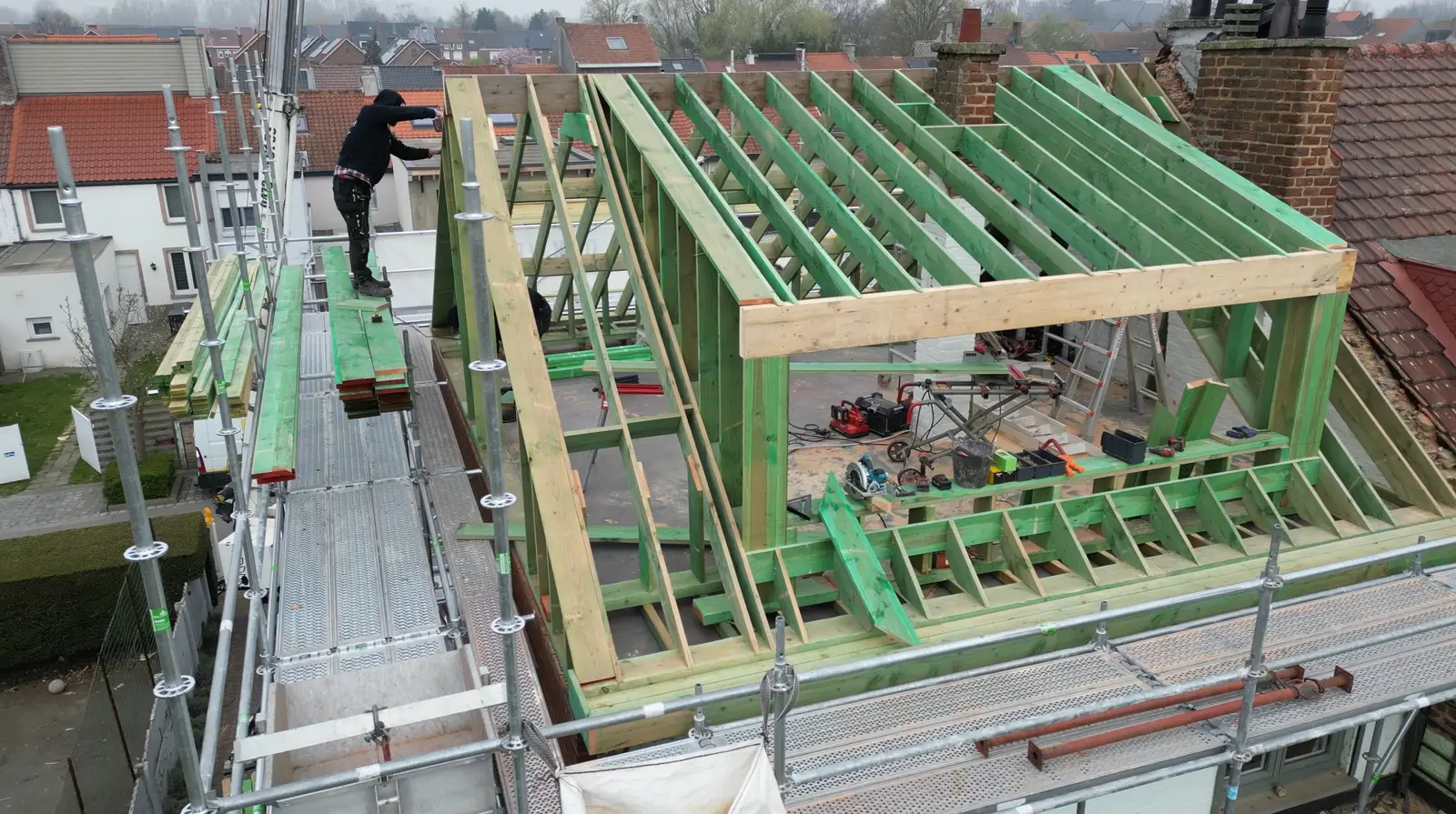 Detail van Volledige dakrenovatie met architecturale dakkapel